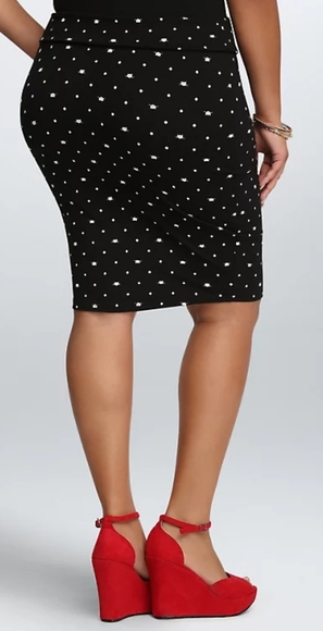Torrid Cat Polka Dot Pencil Skirt - Picture 2 of 3